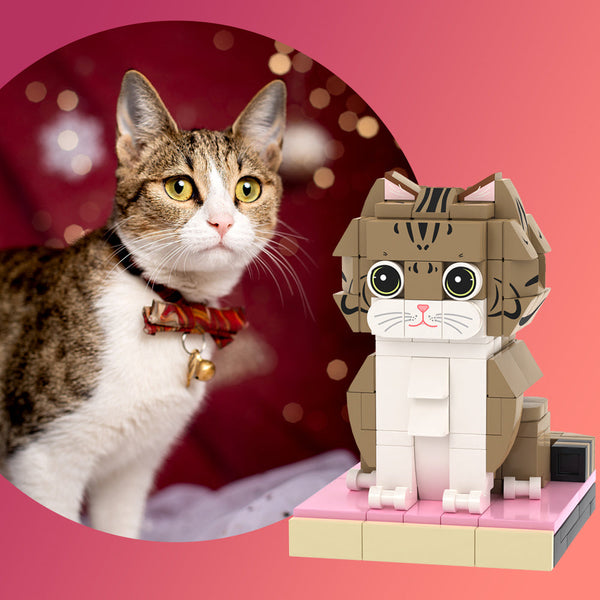 Custom Dragon-Li Brick Figures Fully Body Customizable 1 Cat Photo Small Particle Block Customized Cat Only